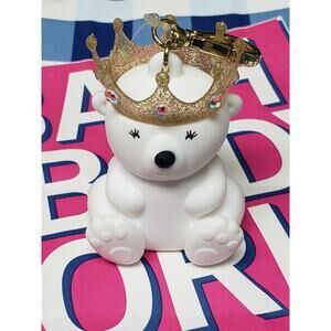 BBW Crowned Polar Bear PocketBac Holder Backpack Purse Bag Luggage Keychain
